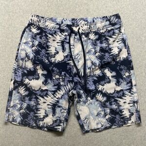 BYLT Premium Basics Men's Coastal Board Shorts Blue Tie Dye Swim Trunks Size XL